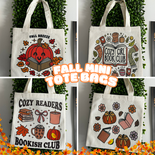 Fall Bookish Mini Totes